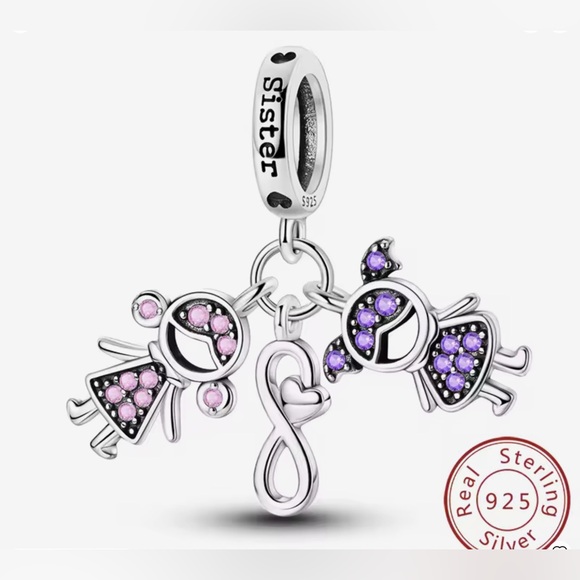 🌟 925 Sterling Silver SISTERS Charm - Picture 2 of 7
